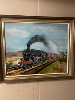 Steam Train, Oil on Board, Railwayana
