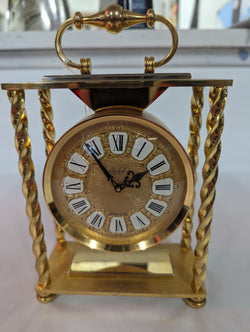 Arthur Imhof S.A. of La Chaux de Fonds, Switzerland Brass Mechanical Carrage Clock Circa 1950.