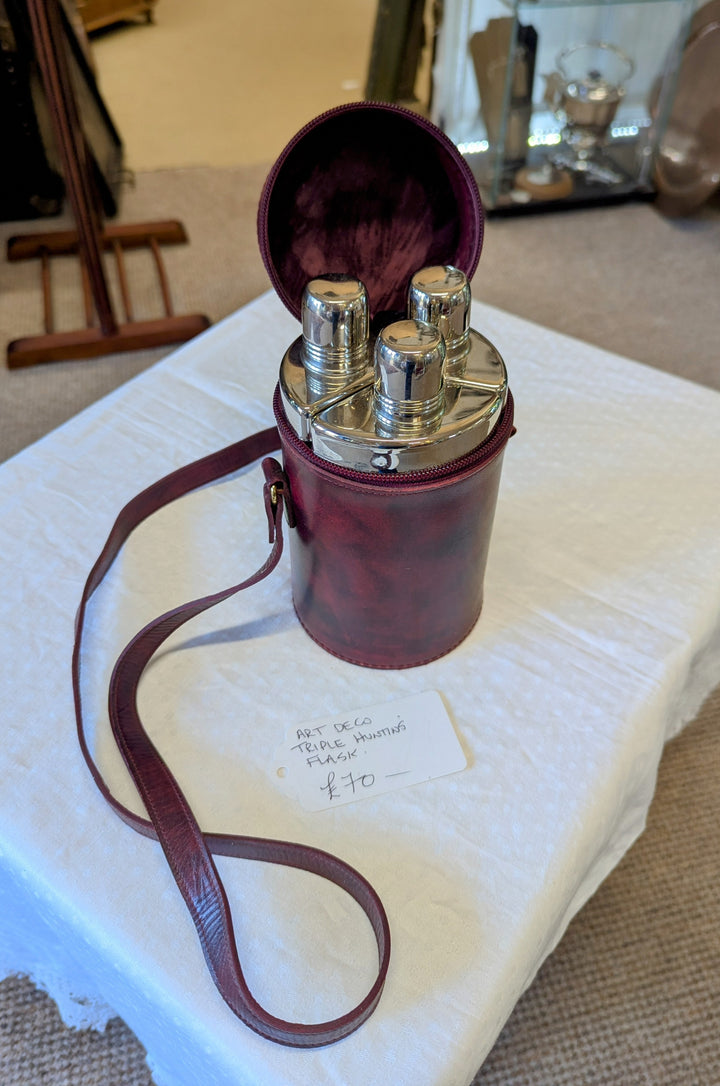 Art Deco Triple Hunting Flask