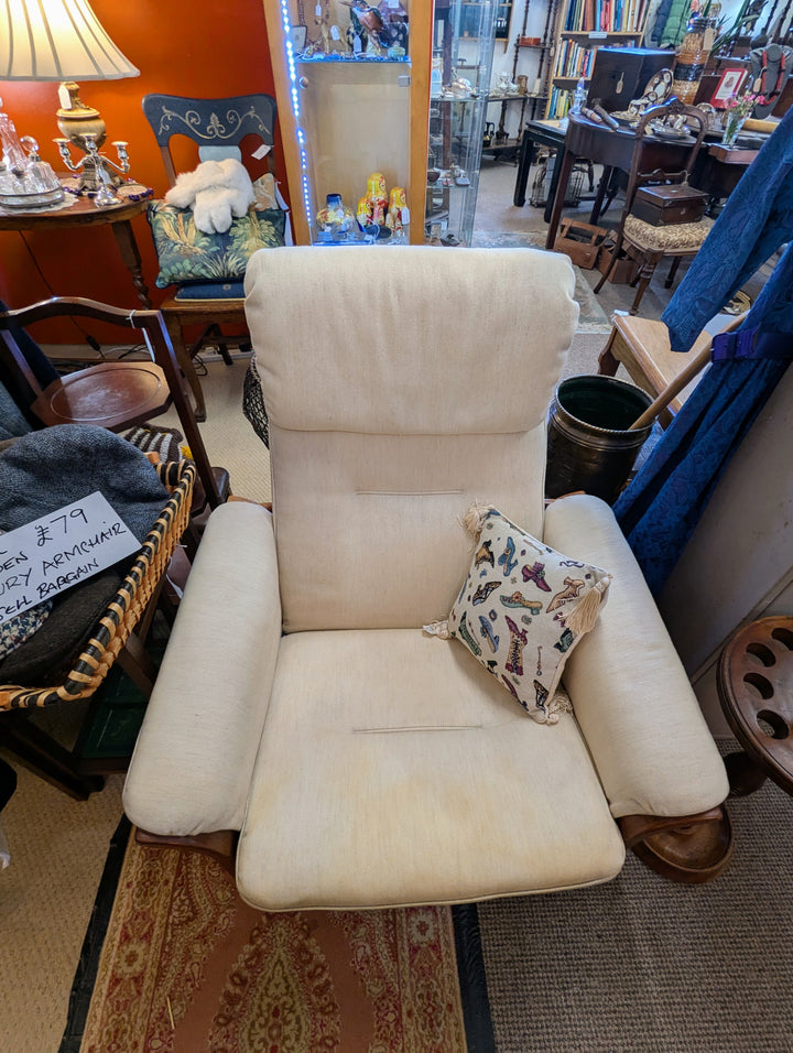 Cream Reclining Armchair by G Mobel (Swedish)