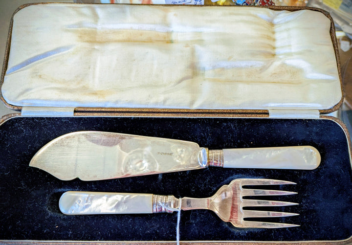 Boxed Silver Plated Fish Knife and Fork
