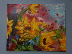 The Sunflowers by Joanna Costopolou acrylic on canvas