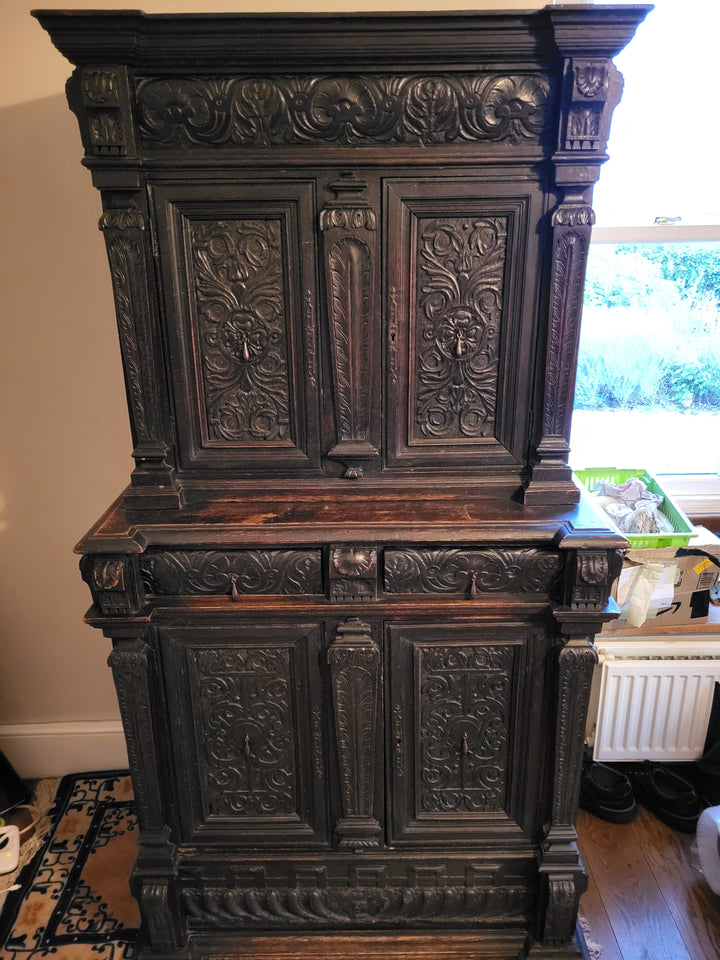 Stunning 17th Century Oak Buffet a' deux corps, restored in the 19th century